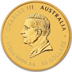 Золотая монета 50 долларов Австралия "Год Змеи" 2025г., 1/2 унции, Au 9999